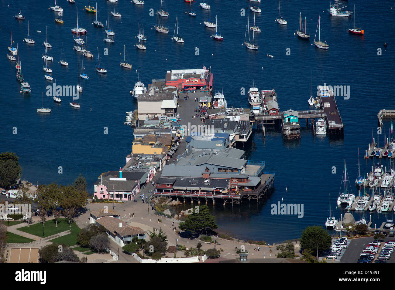 Luftaufnahme Fishermans Wharf Pier kalifornischen Monterey Stockfoto