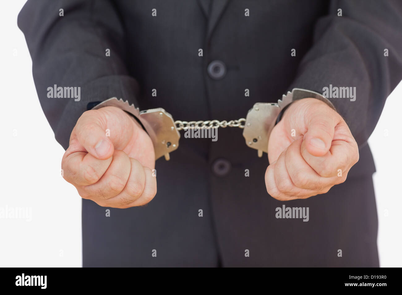 Handschellen Geschäftsmann Stockfoto