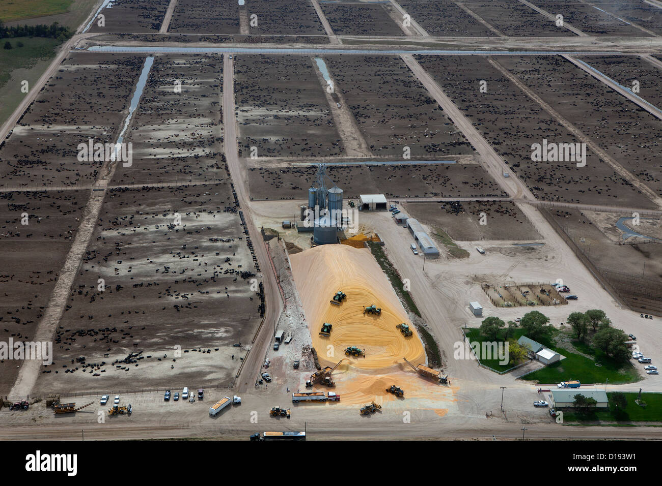 Luftaufnahme Rinder Feedlot Nebraska Stockfotografie Alamy