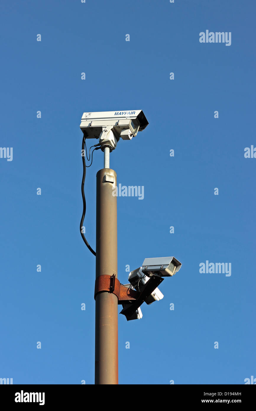 CCTV-Kameras zurück Micklegate Auto Park Selby Stockfoto