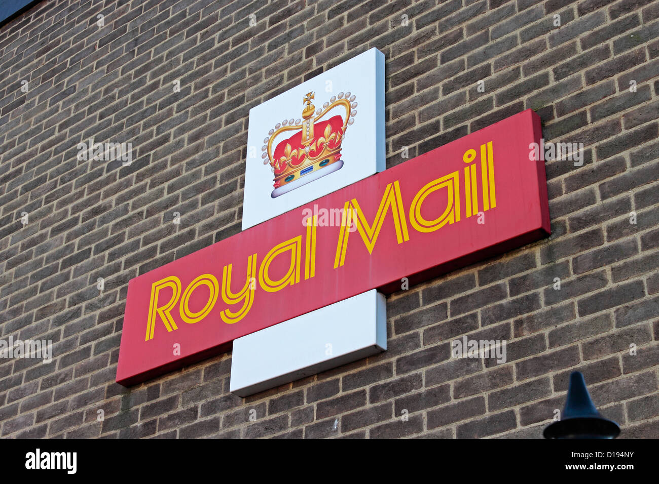 Royal Mail Zeichen bei Selby Post Stockfoto