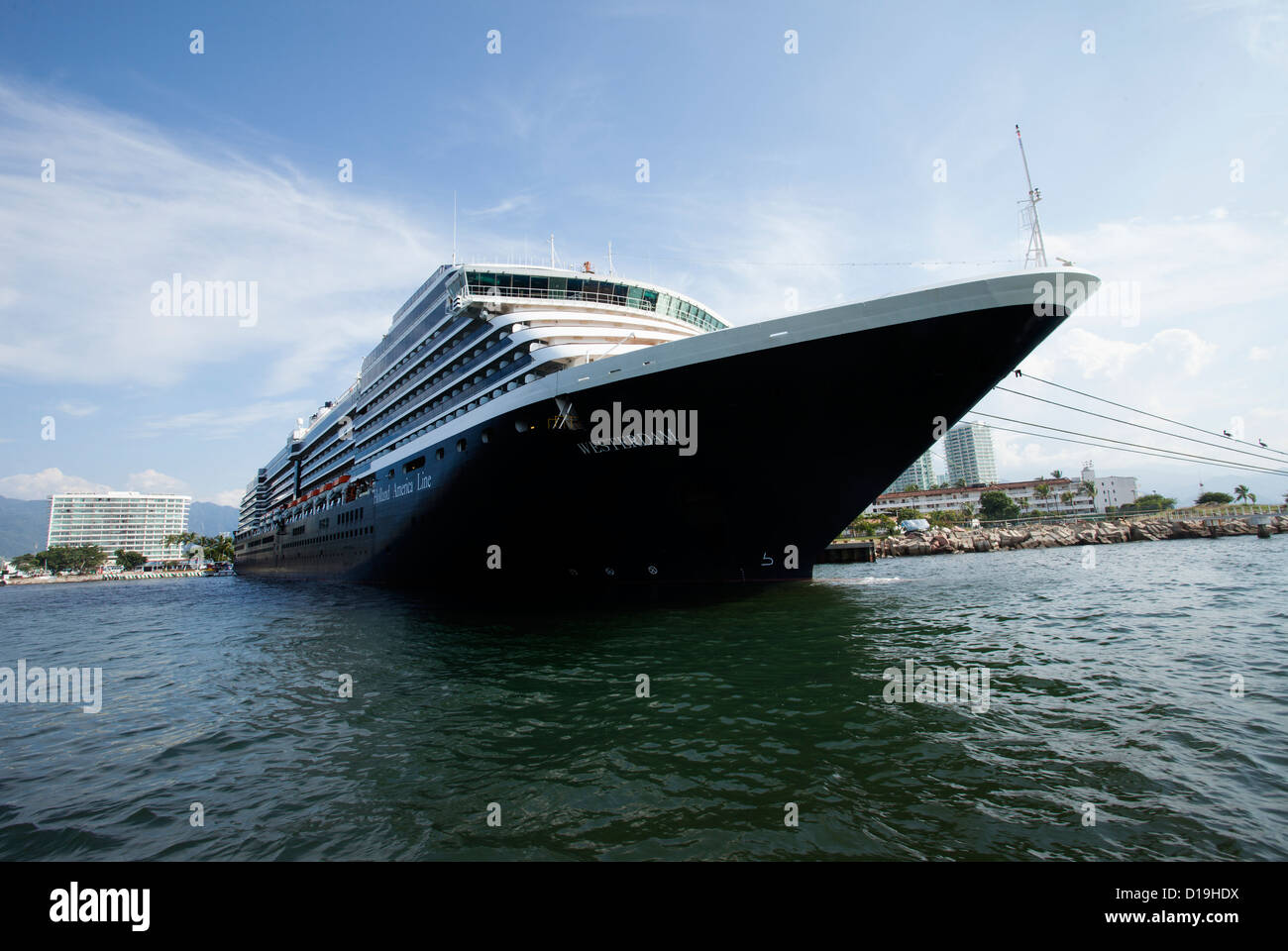 Holland America Line Amsterdam. Panorama. Stockfoto
