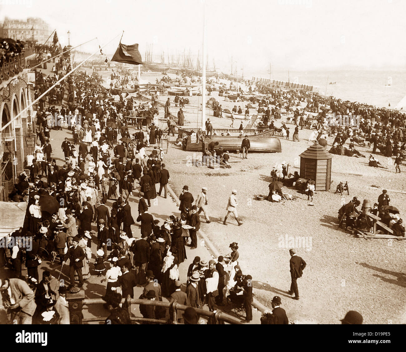 Brighton Beach viktorianischen Zeit Stockfoto