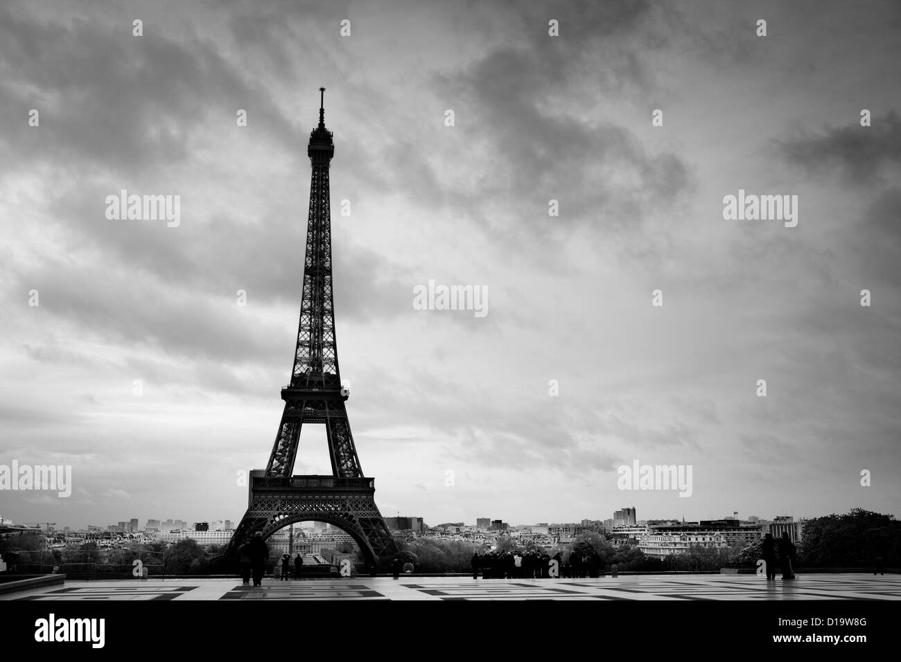 Frankreich, Paris, Trocadero, Blick auf Eiffelturm vom Palais Chaillot Stockfoto