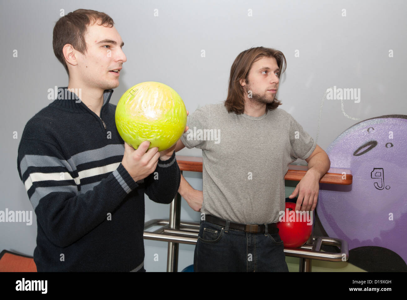 Men von bowling Stockfoto