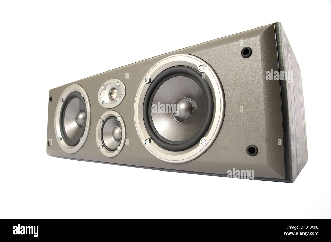 Hi-Fi Center-Lautsprecher isoliert auf weiss Stockfoto