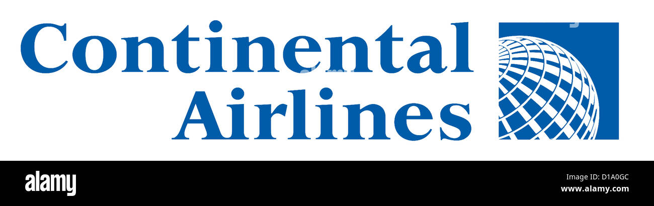 Logo der amerikanischen Fluggesellschaft Continental Airlines mit Sitz in der texanischen Houston. Stockfoto