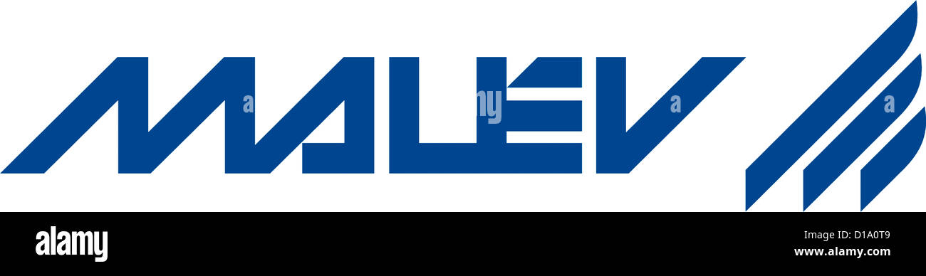 Logo der ungarischen Fluggesellschaft Malev mit Sitz in Budapest. Stockfoto