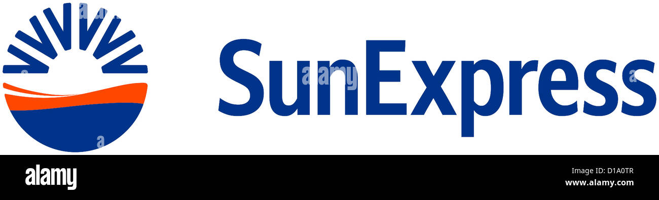 Logo der türkischen Fluggesellschaft SunExpress mit Sitz in Antalya. Stockfoto