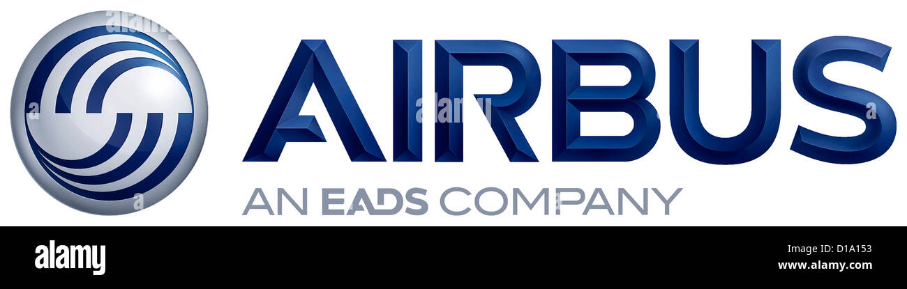 Logo des europäischen Flugzeugherstellers Airbus mit Sitz in Toulouse. Stockfoto