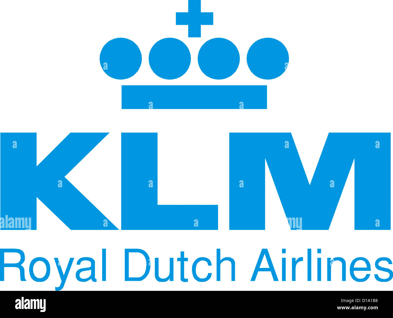 Logo der Fluggesellschaft Royal Dutch Airlines KLM. Stockfoto