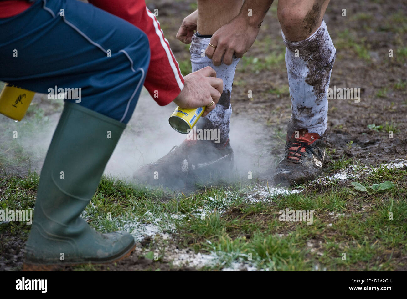 Italien, Sesto San Giovanni, Fußball Spiel, Unfall Stockfoto