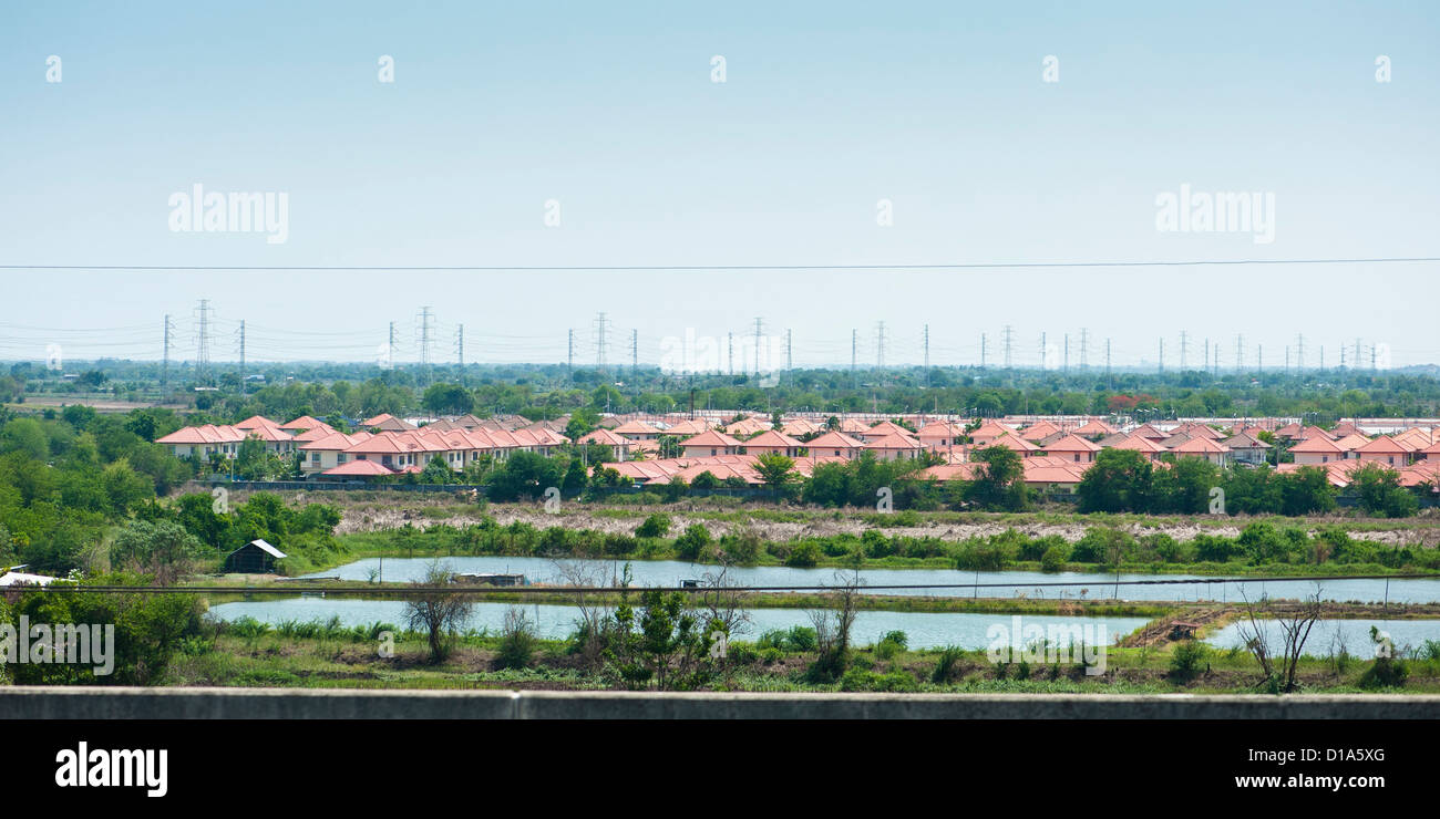 Neue Siedlungen südlich von Bangkok, Thailand Stockfoto