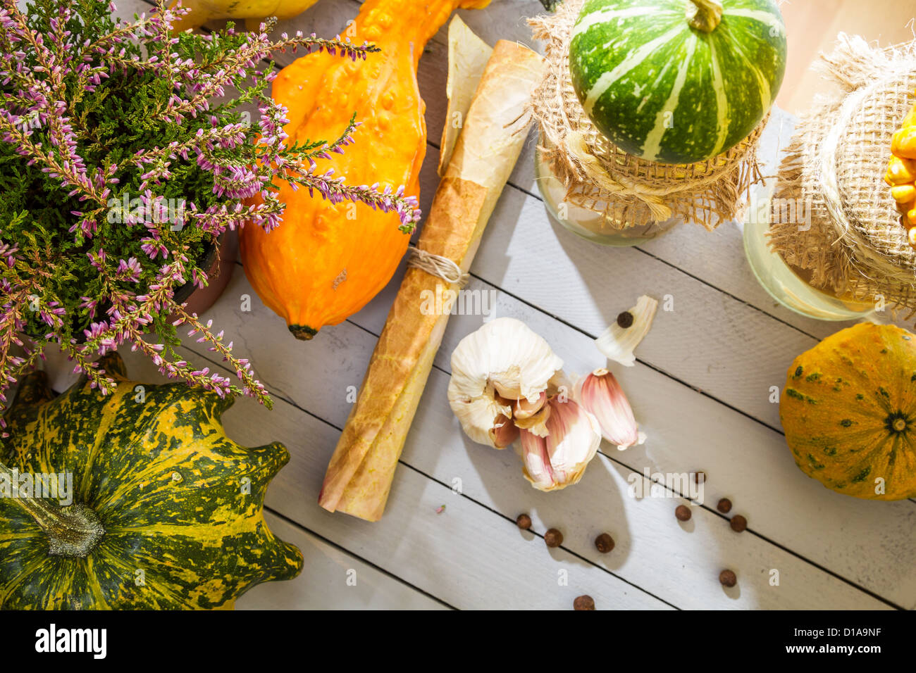Herbstgemüse und Pilze mit dem prescribe Stockfoto