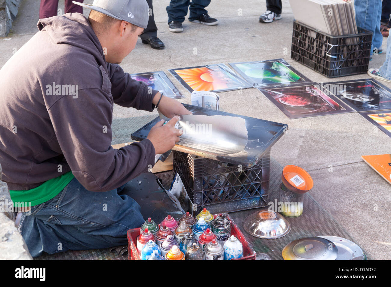 Spraydose Künstler - Kalifornien USA Stockfoto