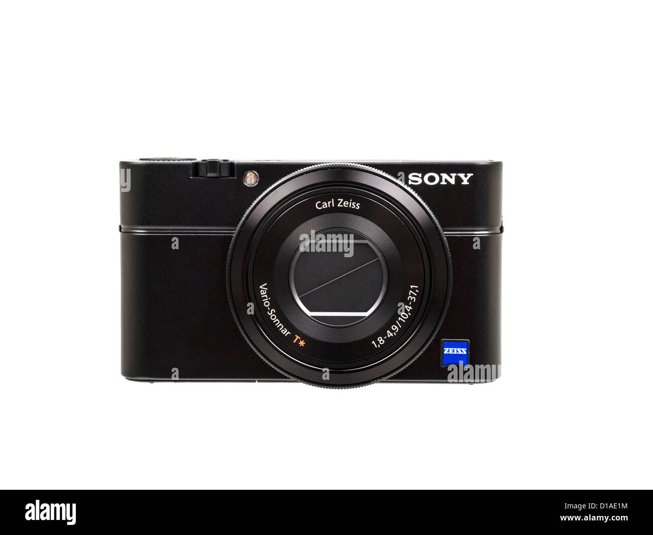 Kompakte Digitalkamera Sony RX100 isoliert auf weißem Hintergrund Stockfoto