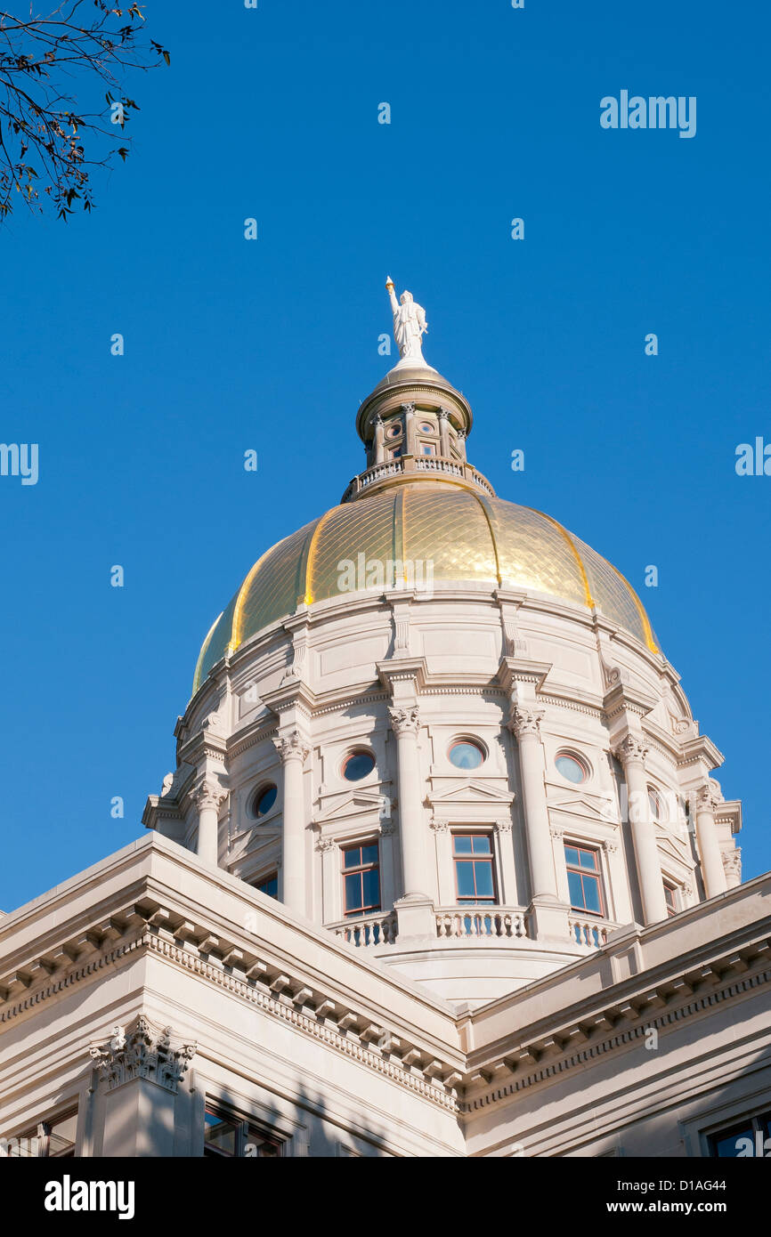 Vergoldete Kuppel, Fragment der Georgia State Capitol, Atlanta, Hauptstadt von Georgia, USA Stockfoto