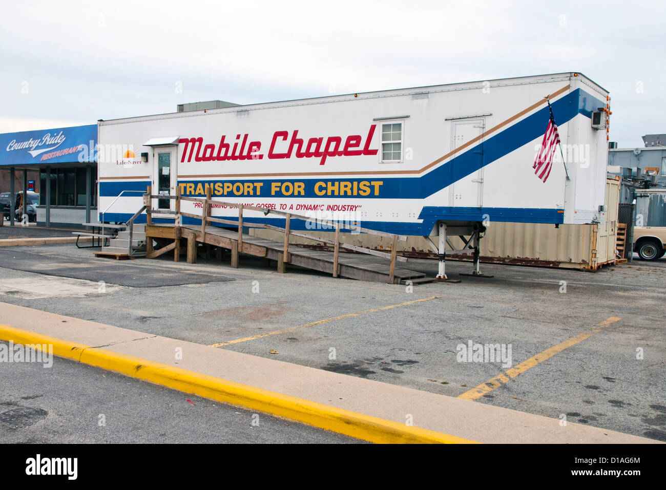 Mobile-Kapelle, Service-Center, Virginia, USA Stockfoto