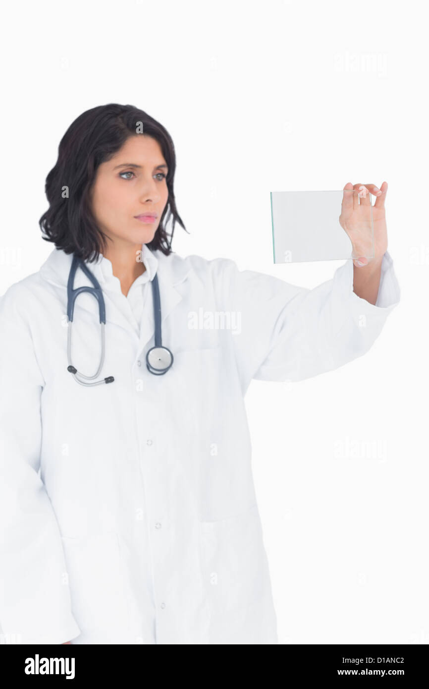 Ärztin, virtuelle Vollbild betrachten Stockfoto