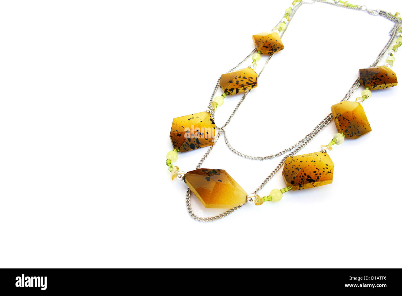 Gelbe Kette isoliert auf weißem Hintergrund. Stockfoto