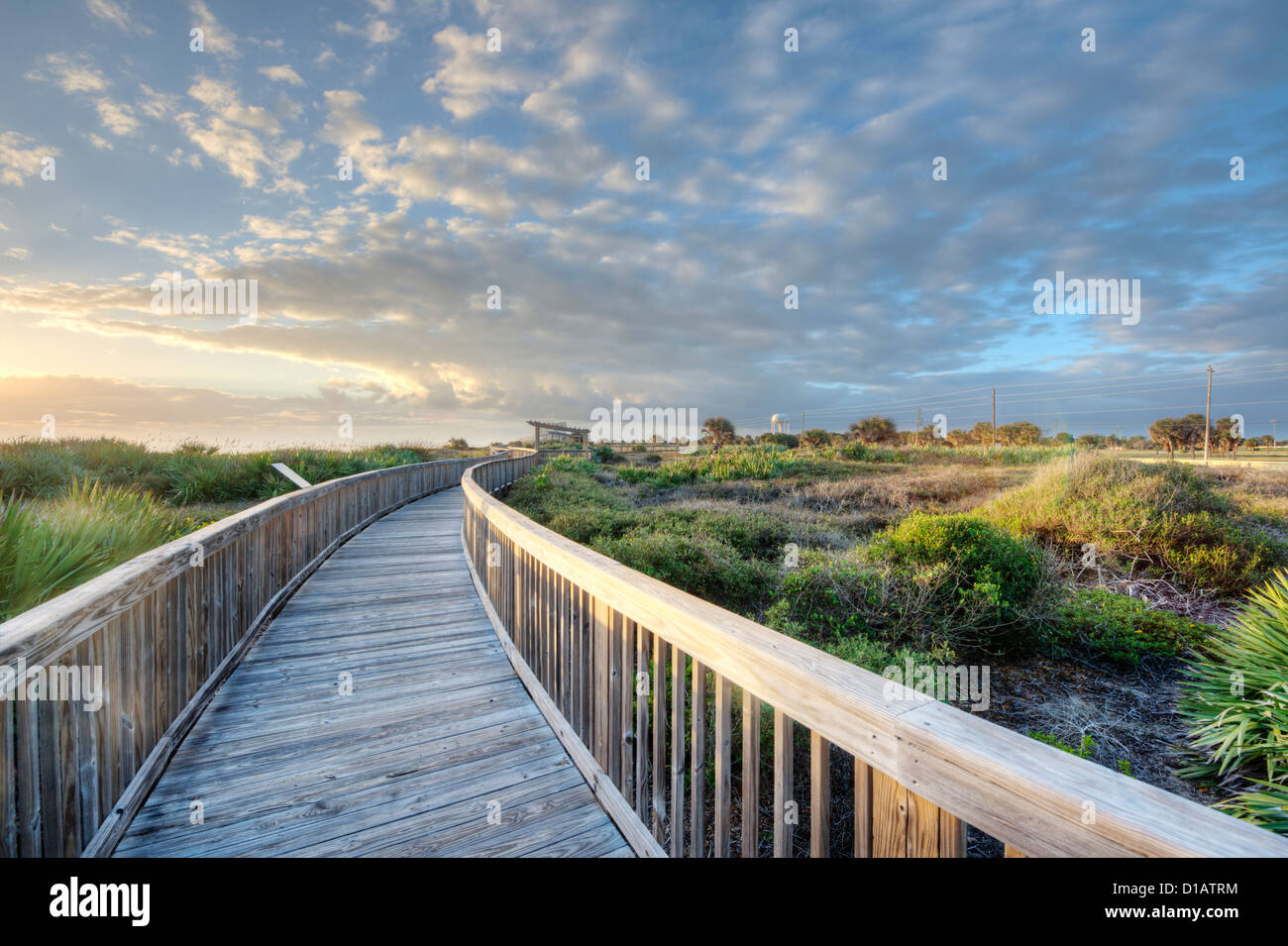 Satellite Beach bei Sonnenaufgang in Florida. Stockfoto
