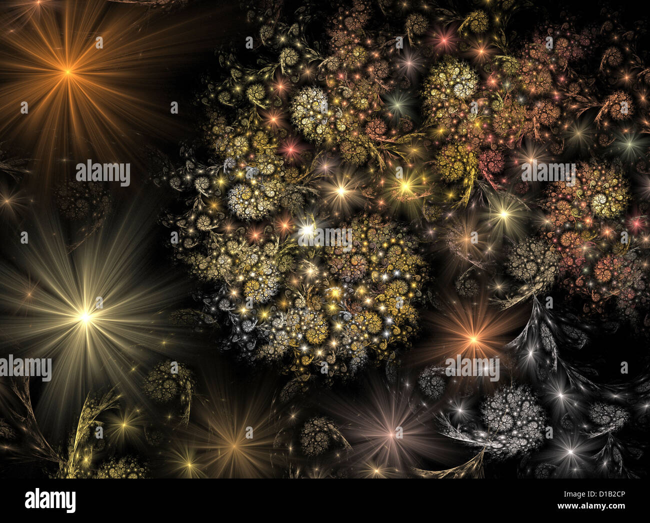 'Universe Creation - Space Galaxies' Fraktal Erzeugt Mit Dem Apophysis Fraktal Programm Stockfoto