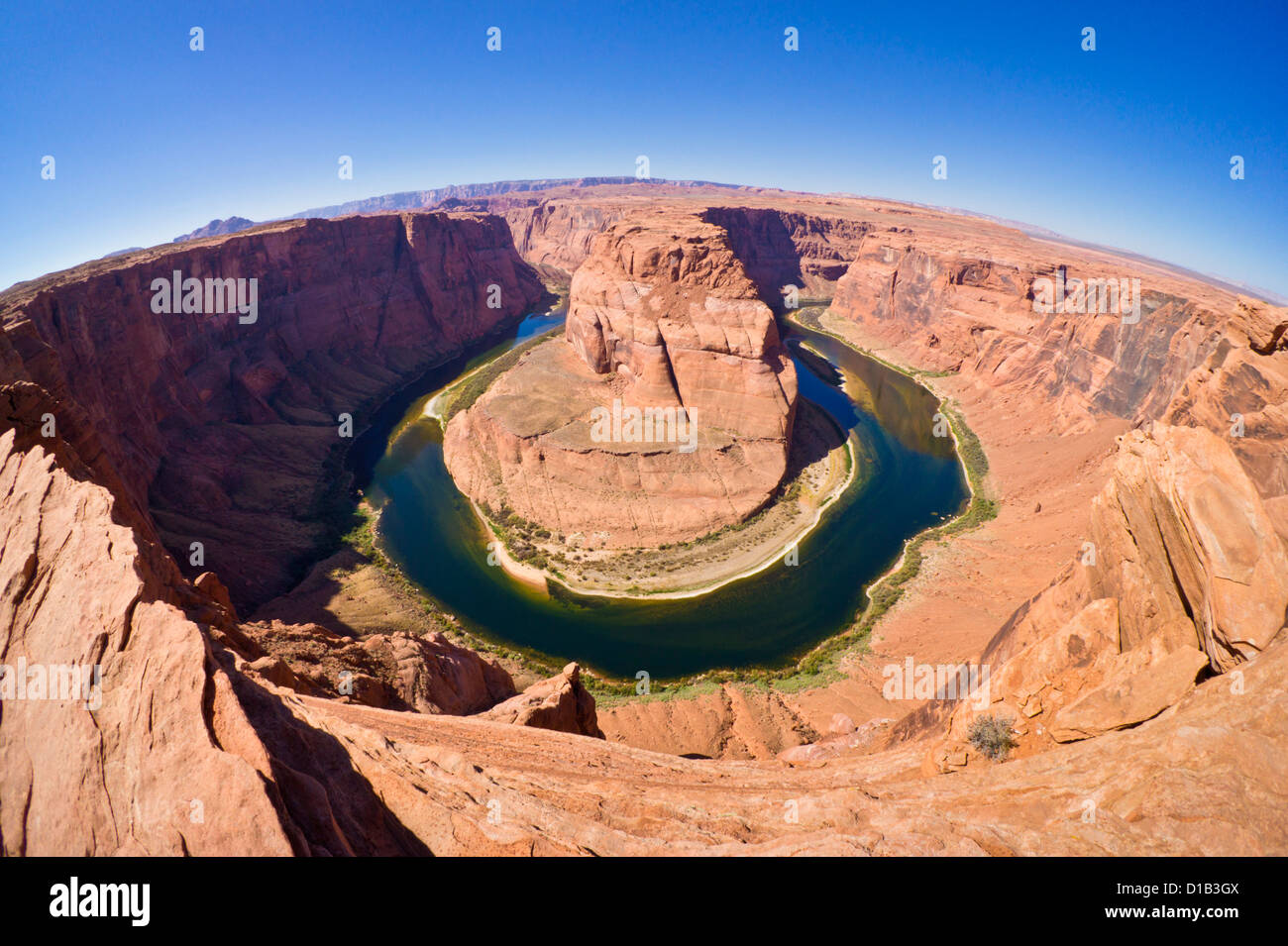 Der Horseshoe Bend auf dem Colorado River bei Page Arizona USA Vereinigte Staaten von Amerika Stockfoto