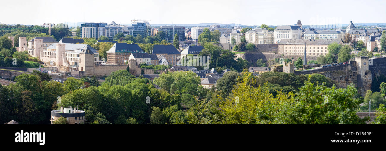 Blick aus dem Kirchberg-Plateau, Luxemburg, Europa Stockfoto