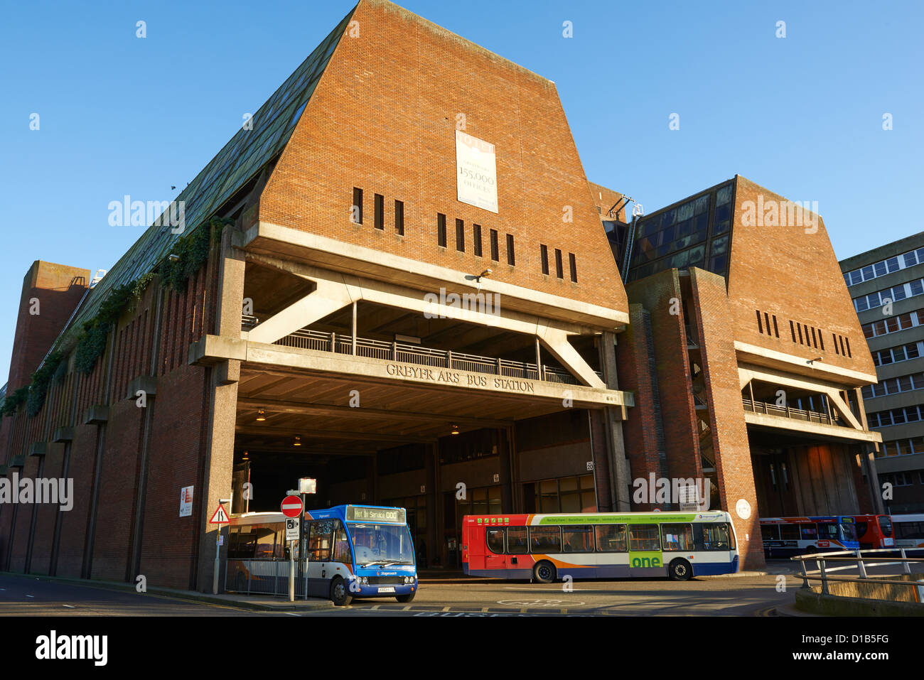 Greyfriars Bus Station Northampton UK Stockfoto