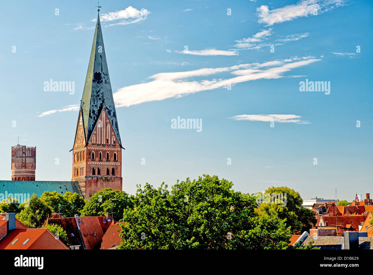 Ansicht von Lüneburg - St.-Johannis-Kirche Stockfoto