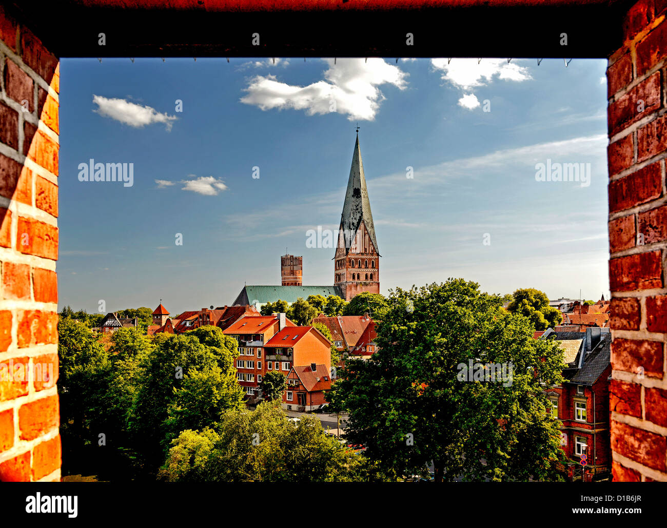 Ansicht von Lüneburg - St.-Johannis-Kirche Stockfoto