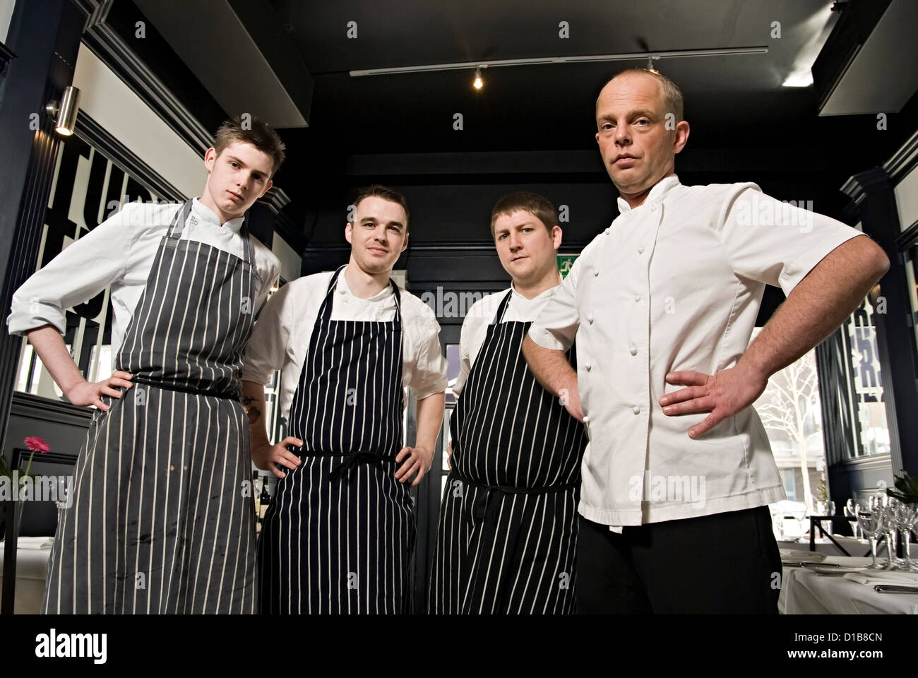 Richard Turner Drechsler Harborne Birmingham Michelin-Sterne-Koch und seine Mitarbeiter Stockfoto