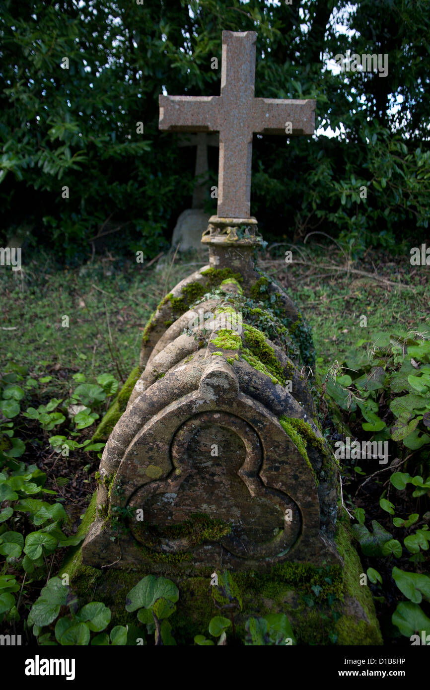 Moos und Efeu bedeckte Grab in Lansdown Friedhof Lansdown Road Bath Spa  Somerset England Grobritannien Stockfotografie - Alamy