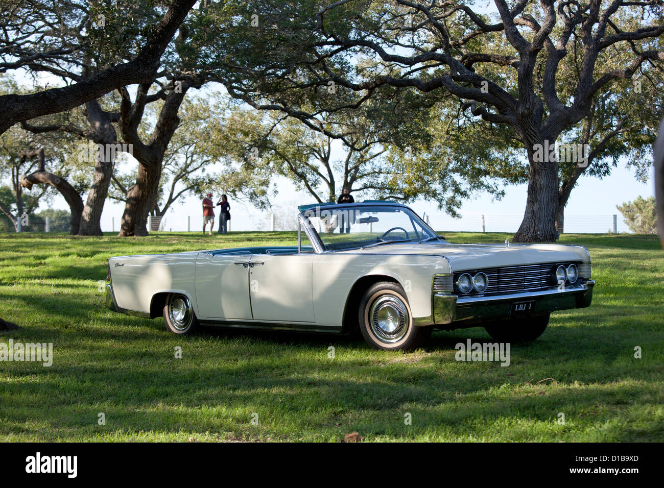1964 Lincoln Continental im Besitz des verstorbenen ehemaligen uns Präsident, die Lyndon B. Johnson der LBJ Ranch National HIstorical Park angezeigt Stockfoto