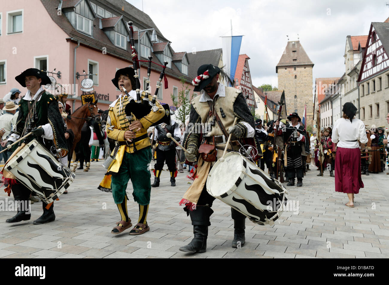 Altdorf, Deutschland, in der mittelalterlichen Musikband Wallenstein Festival Stockfoto