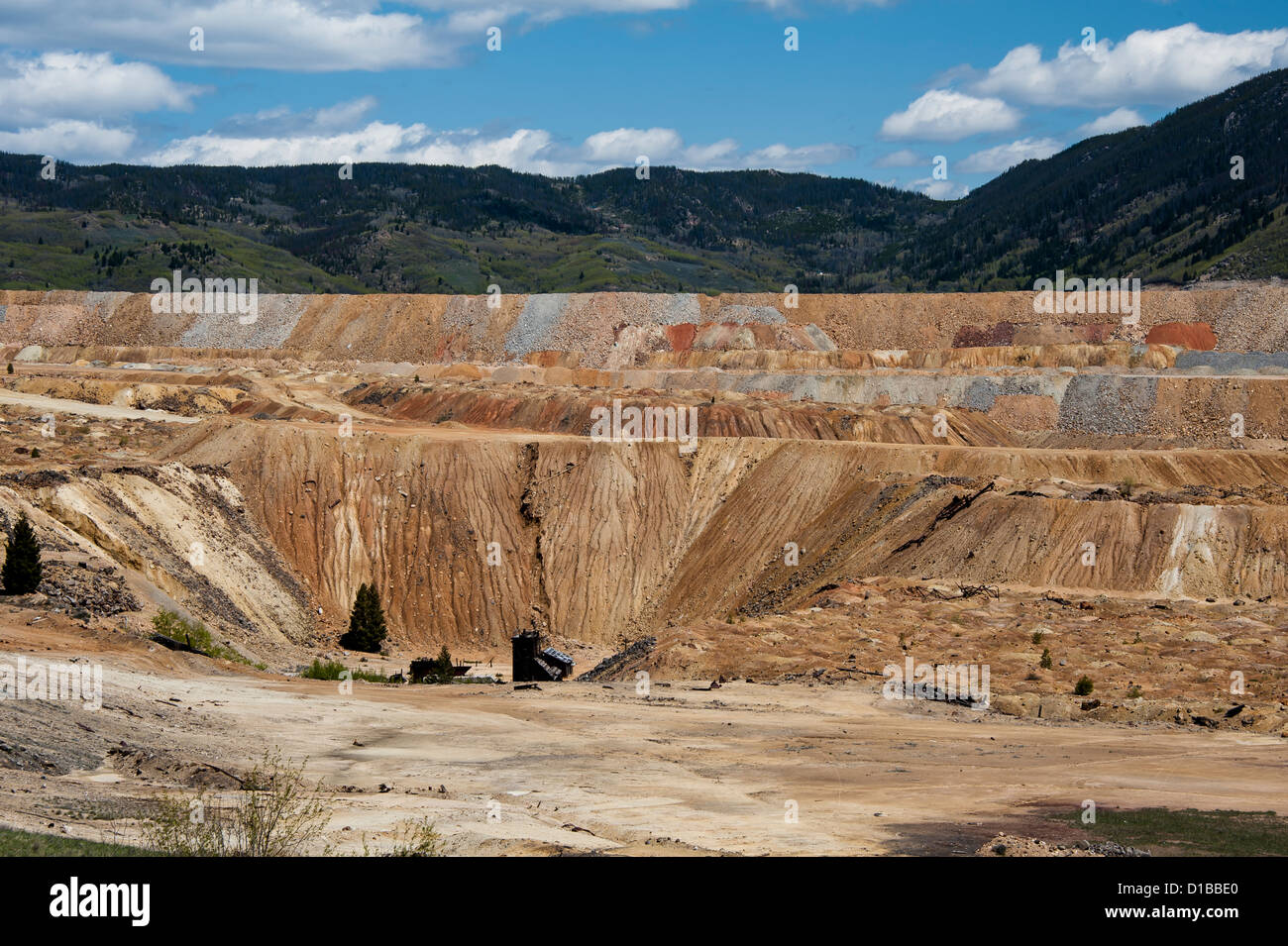 Kontamination von Bergbau in Butte, Montana.  Der Bergbau war harter Kern Bohren und Tagebau. Stockfoto