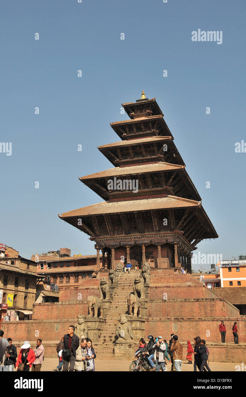 Nyatapola Tempel Aumadhi Tole quadratische Bhaktapur Nepal Stockfoto