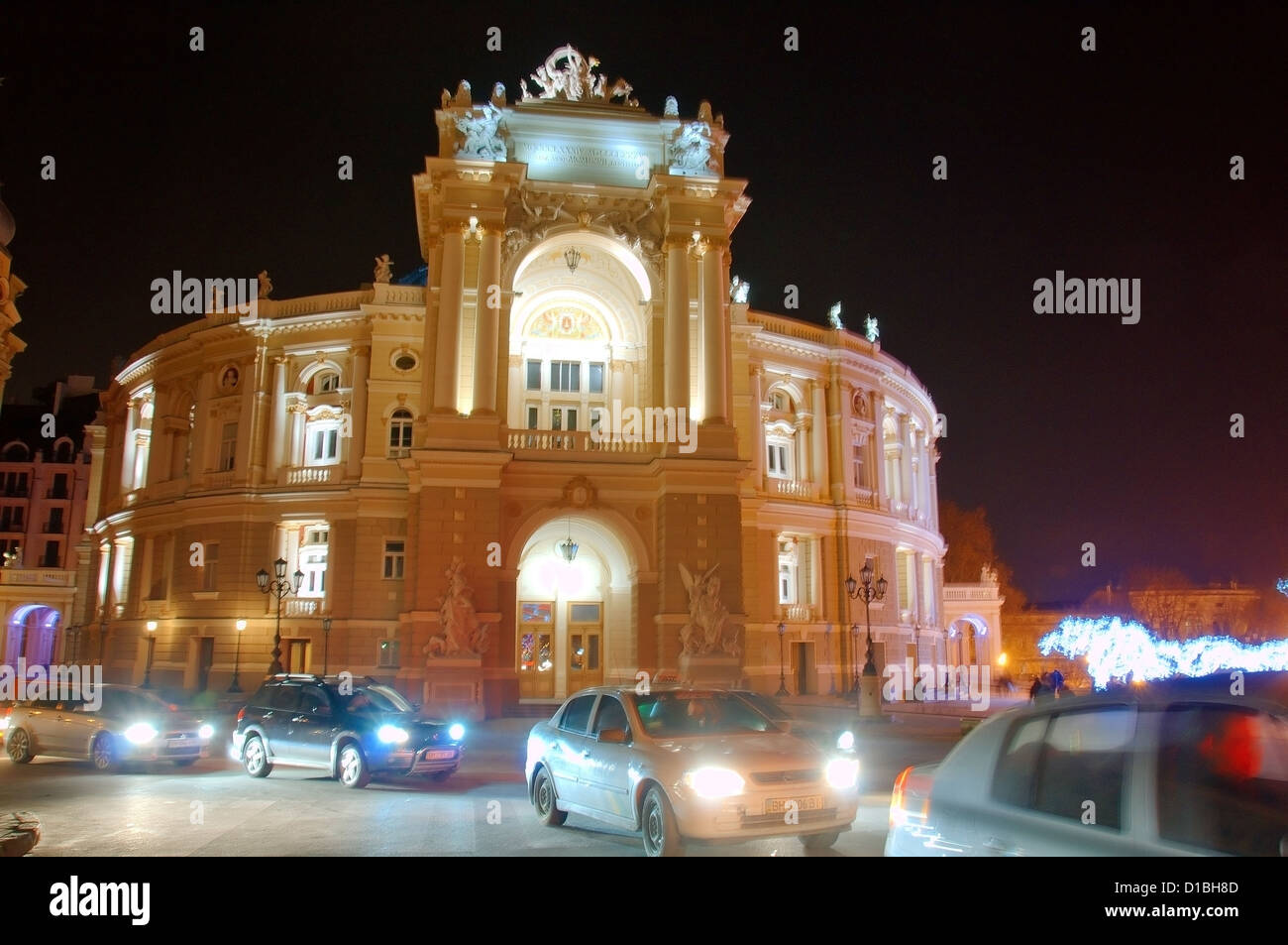 Theater für Oper und Ballett in der Nacht, Odessa, Ukraine, Osteuropa Stockfoto