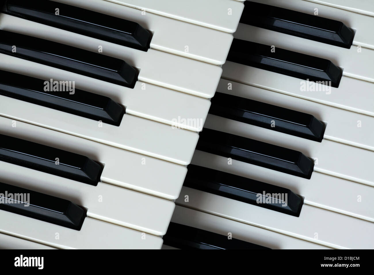 Nahaufnahme einer zwei manuelle elektrische Tastatur Stockfoto