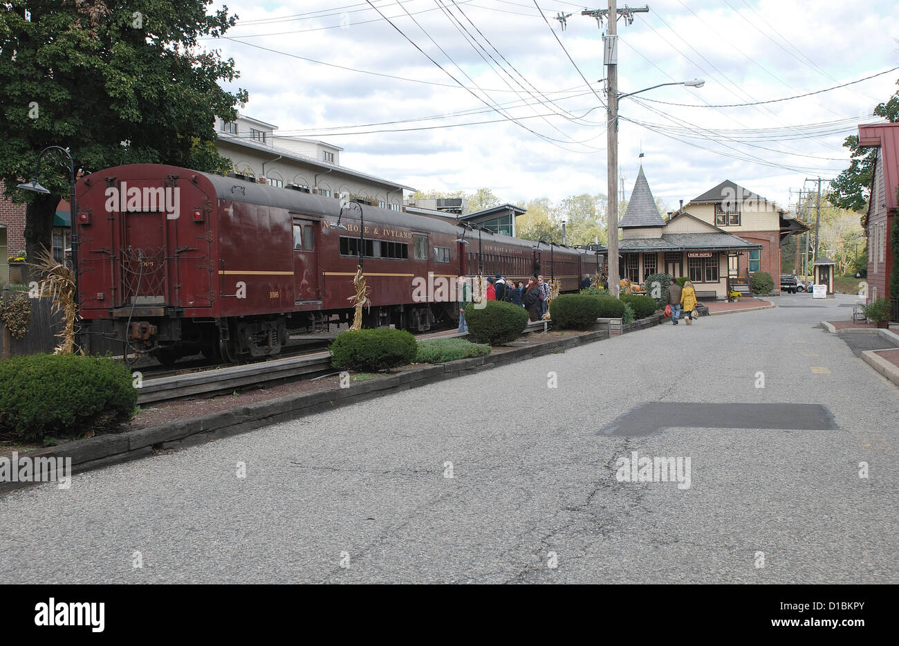 Historischen Diesellokomotiven in neue Hoffnung. Pennsylvania, USA. Stockfoto
