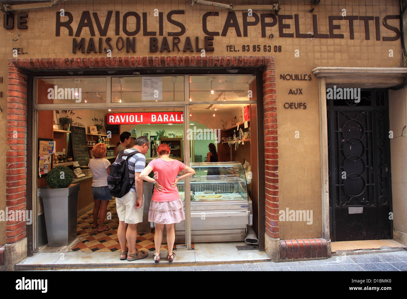 Barale Shop ist der Bestseller der Ravioli in der Altstadt von Nizza Altstadt Stockfoto