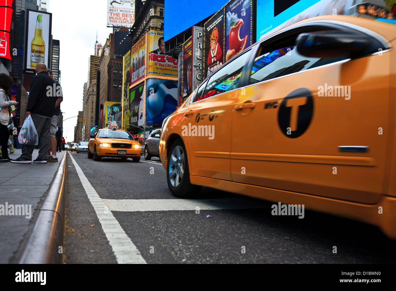 New York Taxi auf Manhattan Street New York City Stockfoto