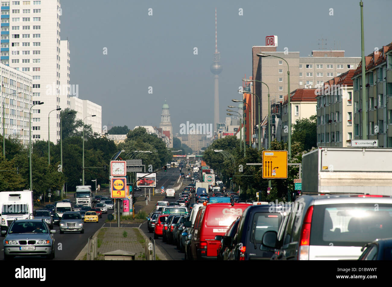 Berlin, Deutschland, einem Stau auf der alle Frankfurt west Stockfoto