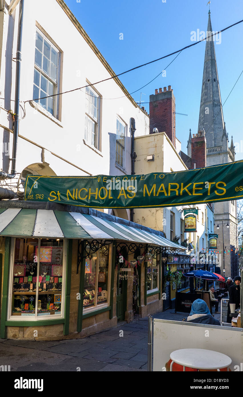 St. Nikolaus-Markt in Bristol England UK Stockfoto