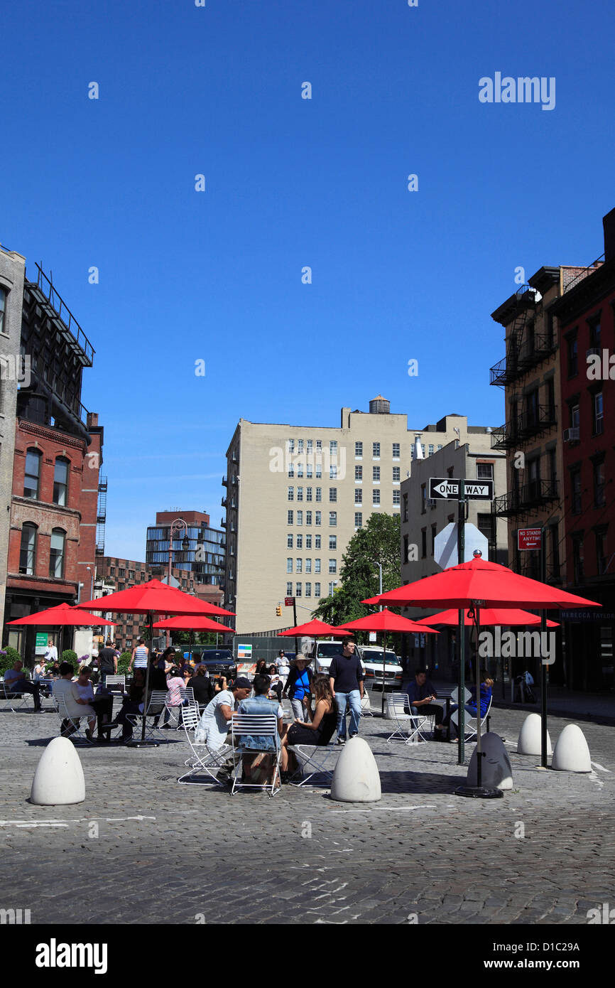 Gansevoort Plaza, Meatpacking District, Downtown Szeneviertel, Manhattan, New York City, USA Stockfoto