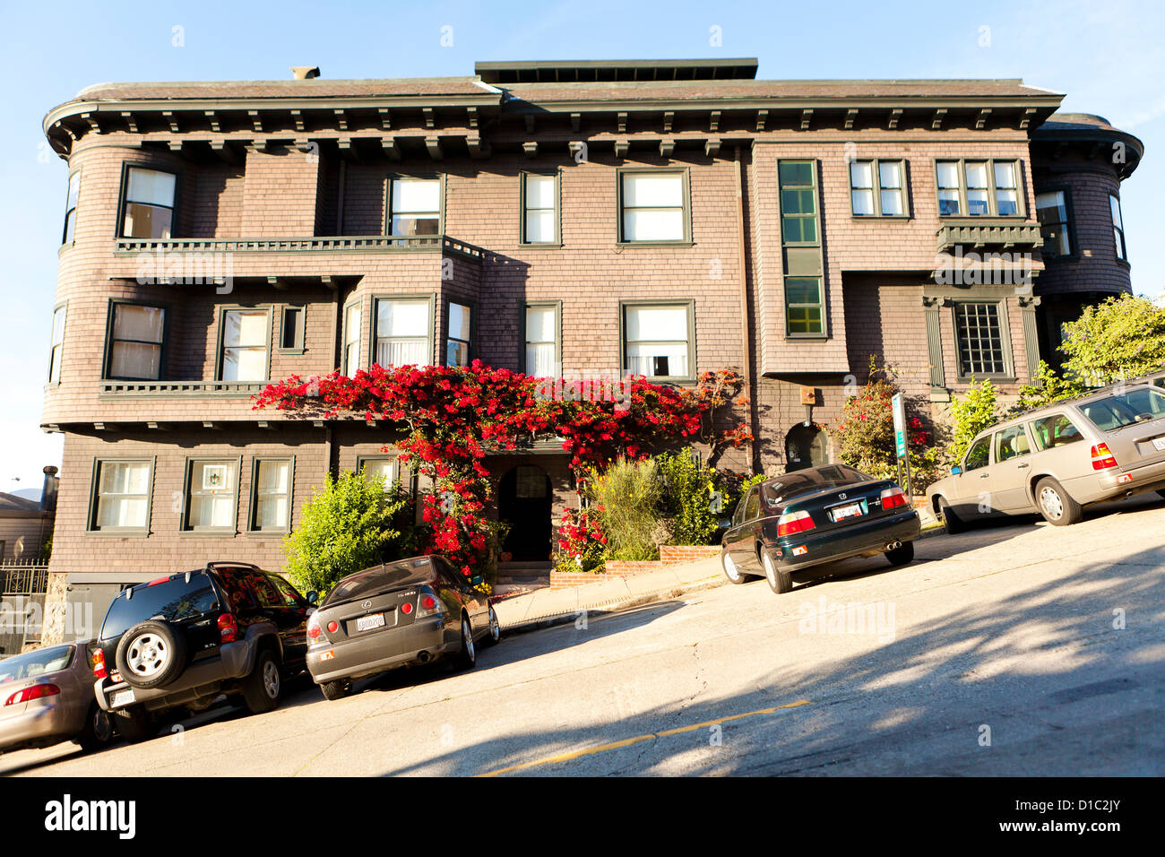 Steile Grade Street - San Francisco, Kalifornien, USA Stockfoto
