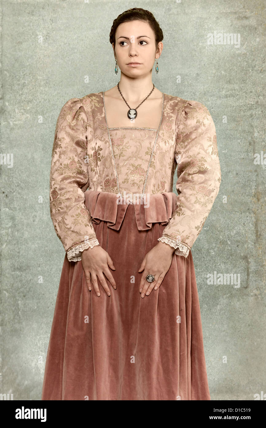 eine Frau in einem viktorianischen Kleid Stockfoto