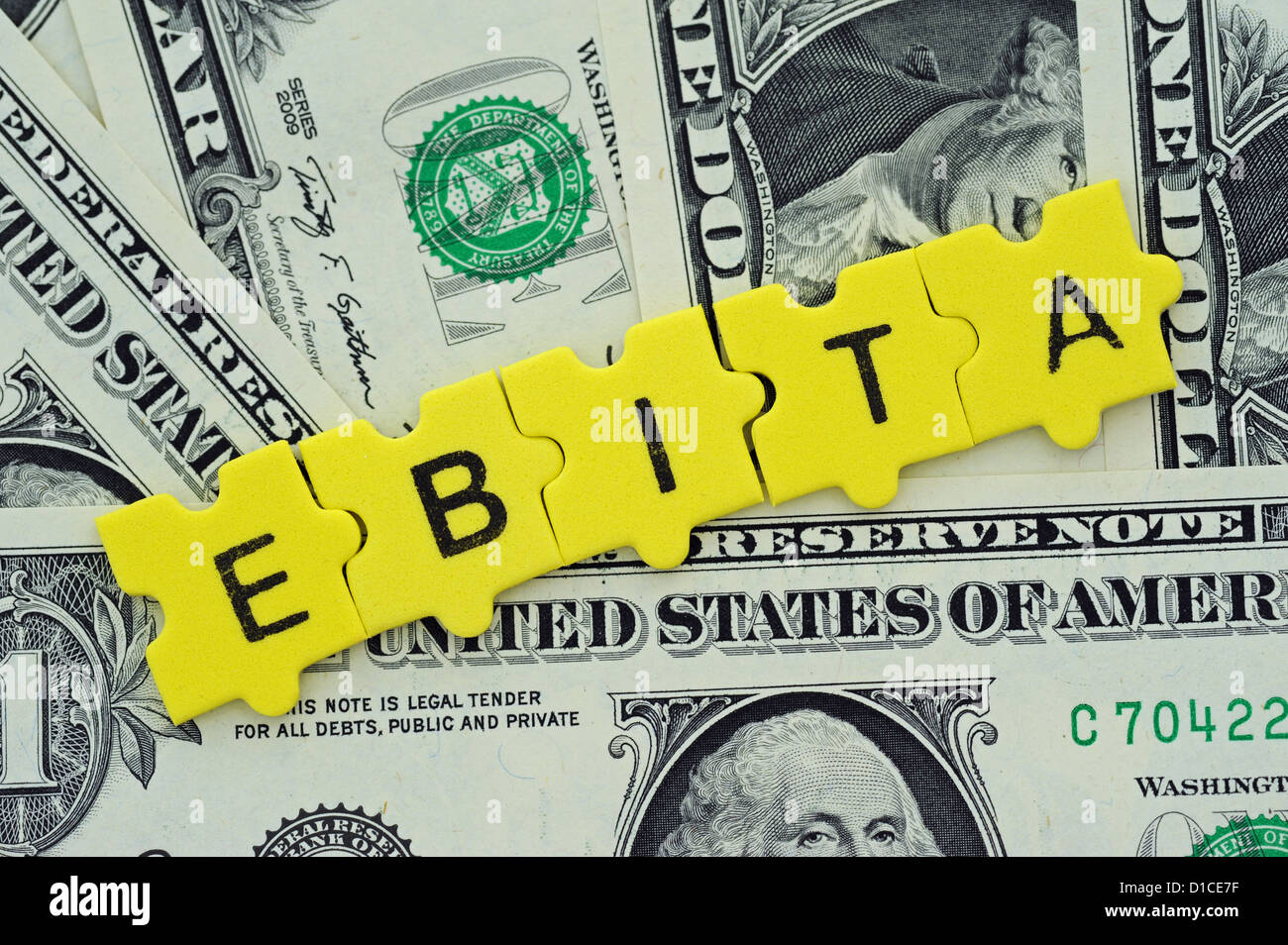 Finanzkennzahlen, EBITA = Ergebnis vor Zinsen, Steuern und Abschreibungen Stockfoto