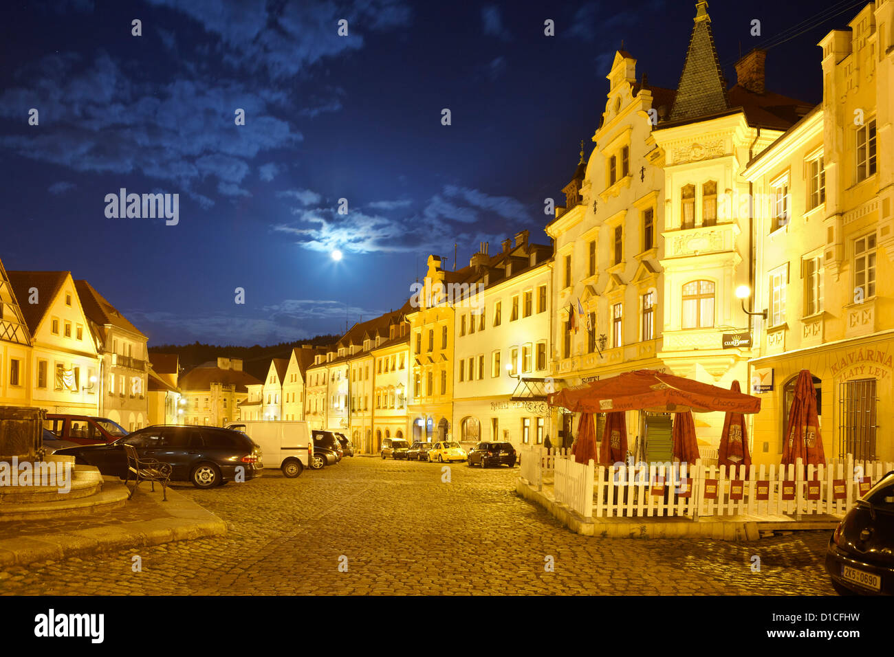 Loket bei Nacht, Tschechische Republik, Europa Stockfoto
