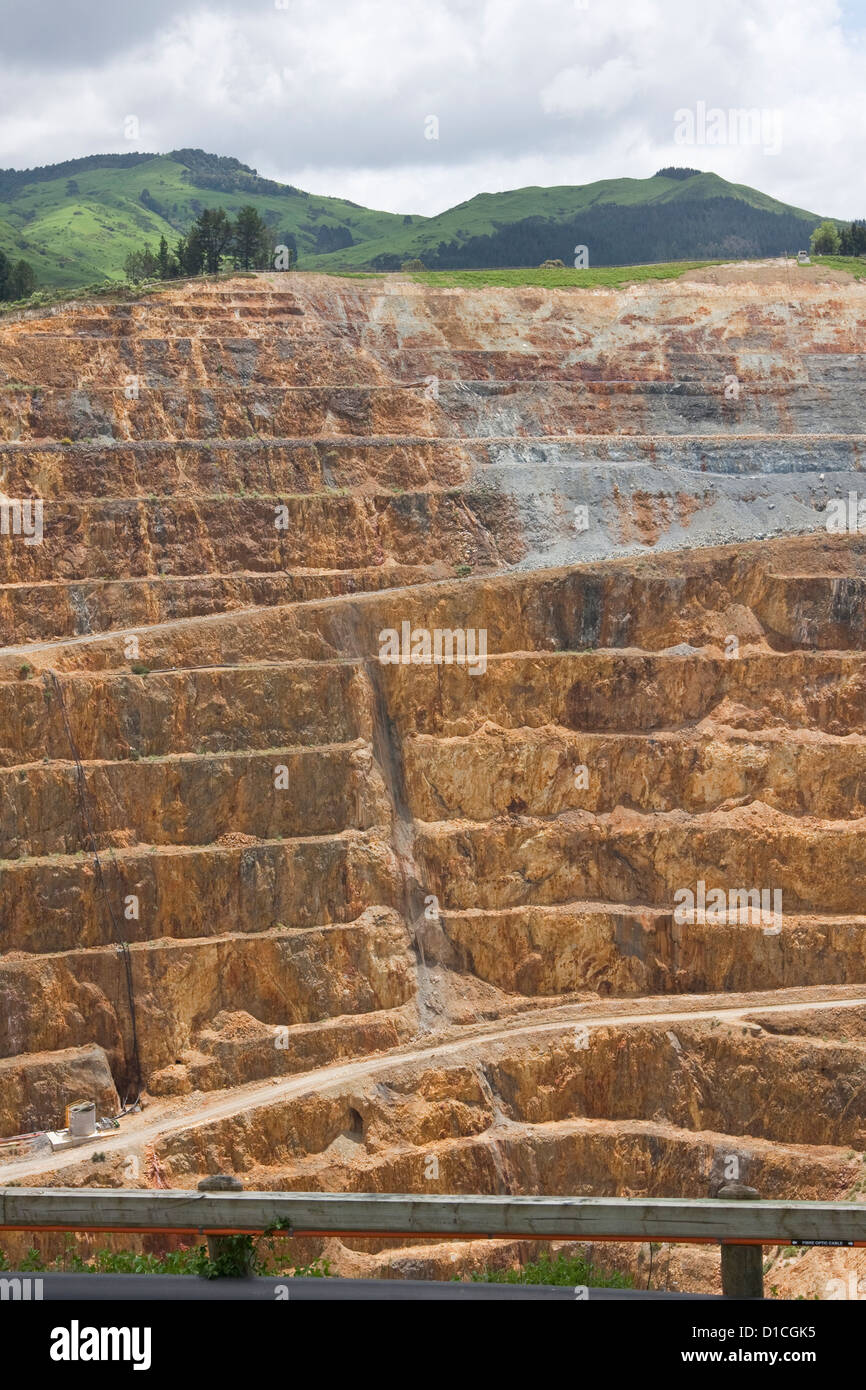 "Martha Mine", ein Tagebau-Goldmine, Waihi, Coromandel Region, Nordinsel, Neuseeland. Stockfoto